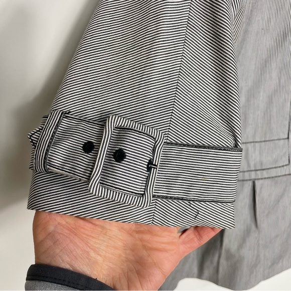 Kenneth Cole Reaction Striped Button Front Cotton Blend Shirt Jacket Top Size 6 - Picture 6 of 10